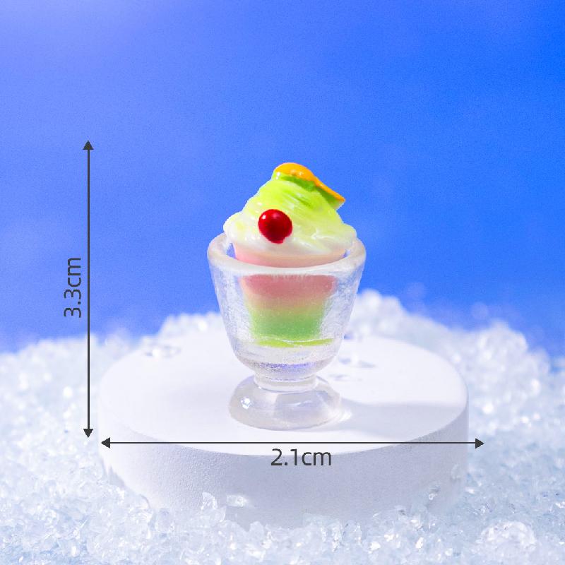 Tiểu cảnh kem cầu vồng DIY, phụ kiện tiểu cảnh mini blind bag bàn đáng yêu food micro (ZC-1347)