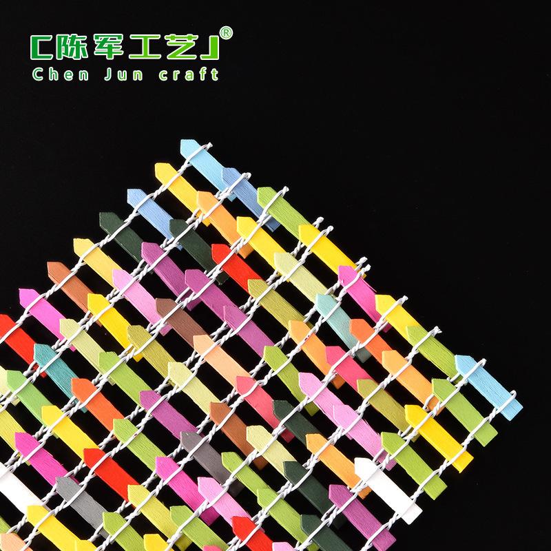 Phụ Kiện Tiểu Cảnh 微景观多肉木质栅栏30cm厘米彩色款栅栏迷你小栅栏造景工具小摆件