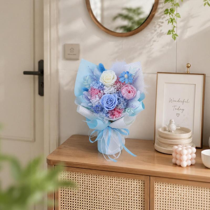 Hoa khô trang trí Bó hoa hồng vĩnh cửu quà sinh nhật Noel Valentine (HK-39)