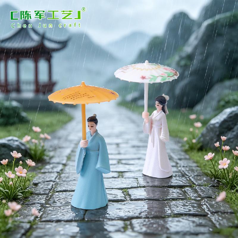 Phụ Kiện Tiểu Cảnh Cặp Đôi Che Ô Cổ Trang Mini (PK-161)
