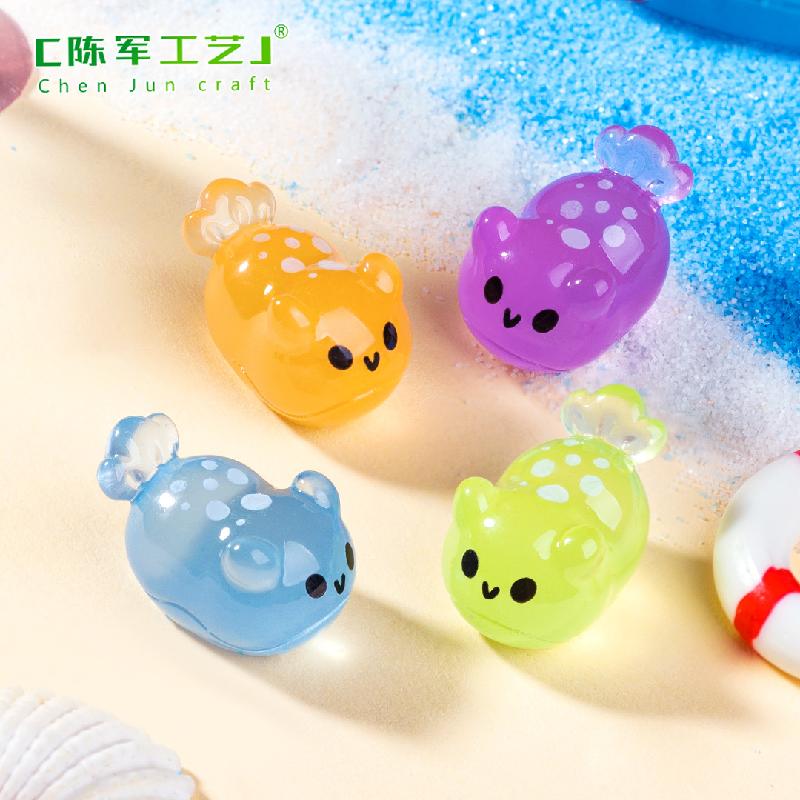 Phụ Kiện Tiểu Cảnh 跨境新品微景观夜光炫彩海蛞蝓海洋动物 DIY装饰品配件迷你小摆件