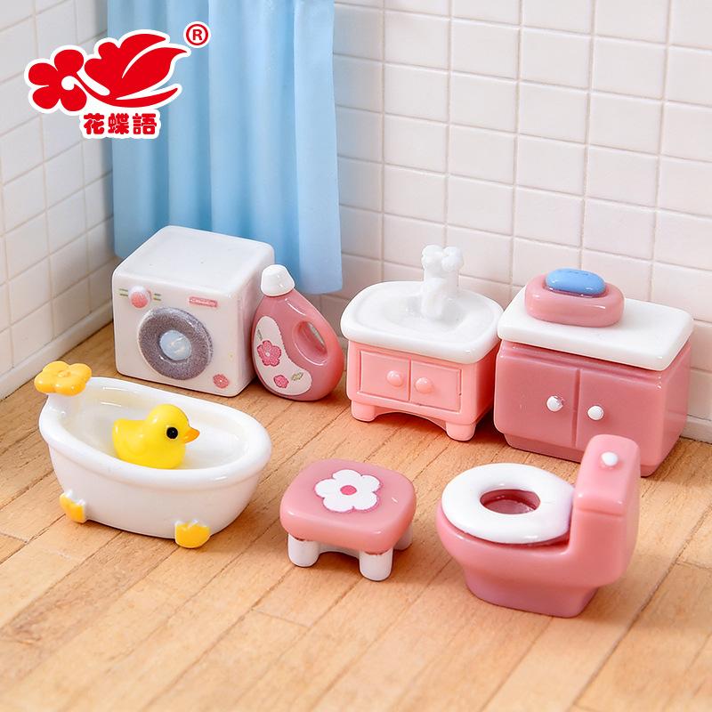 Phụ Kiện Nhỏ Xinh Nội thất phòng tắm hồng mini (NX-25)