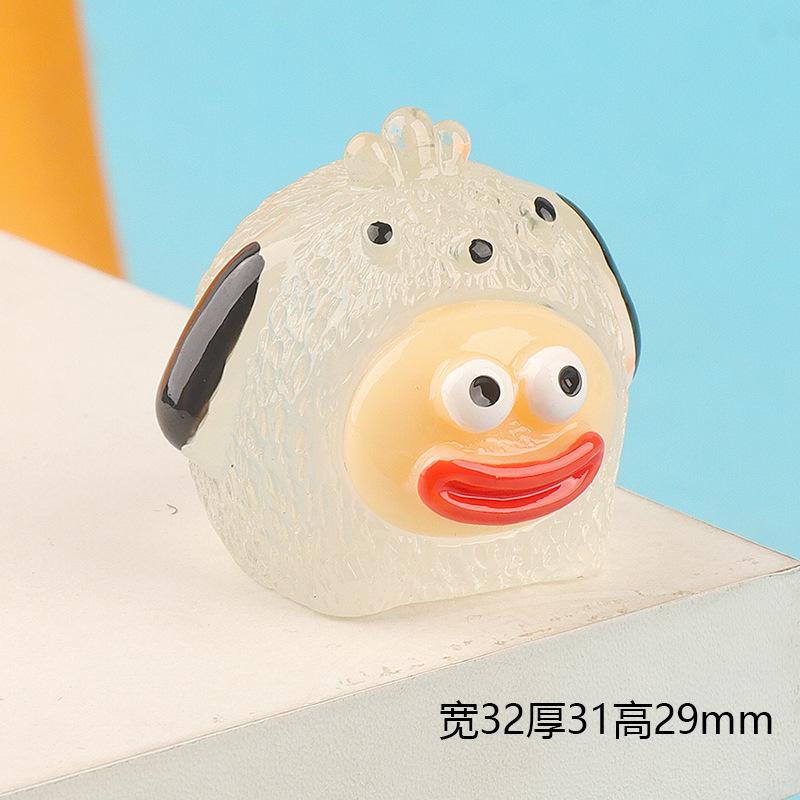 立体夜光小丑香肠嘴卡通公仔 diy挂件钥匙扣娃娃屋摆件树脂配件
