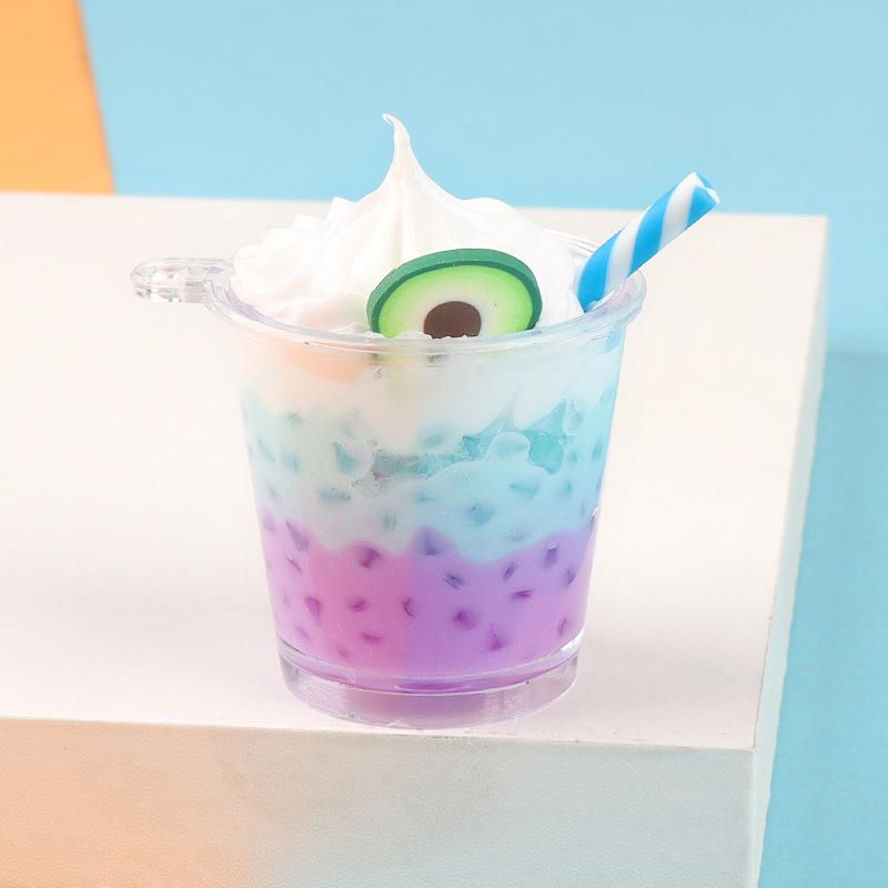 仿真夜光双色水果杯 diy饰品配件钥匙扣挂件摆件滴胶树脂diy材料