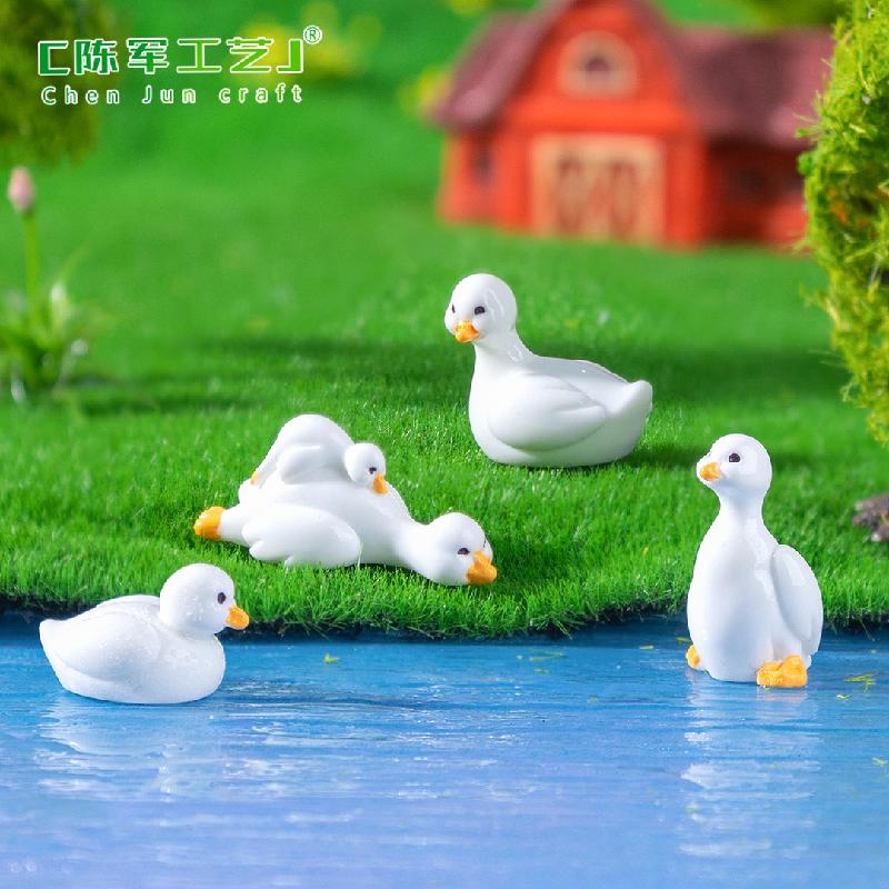 Phụ Kiện Tiểu Cảnh 微景观创意可爱白白胖胖小鸭子园艺造景 DIY装饰品配件迷你小摆件