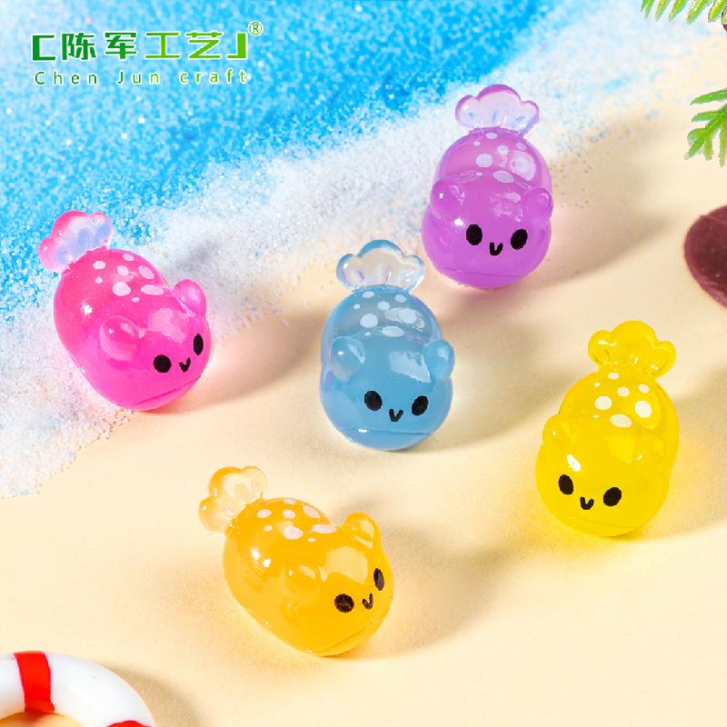 Phụ Kiện Tiểu Cảnh 跨境新品微景观夜光炫彩海蛞蝓海洋动物 DIY装饰品配件迷你小摆件