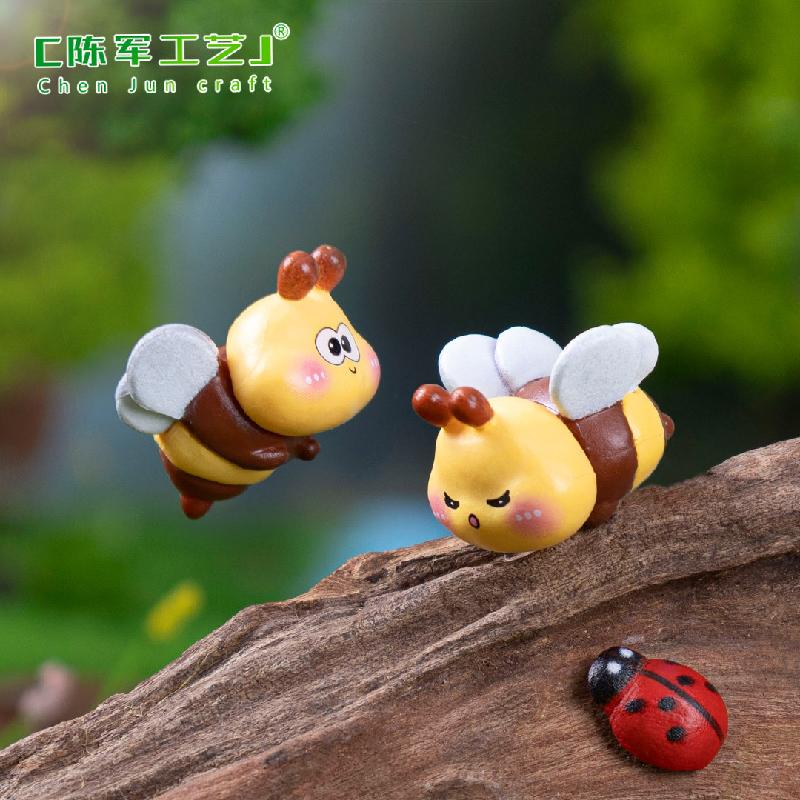 Phụ Kiện Tiểu Cảnh 微景观创意可爱小蜜蜂昆虫公仔园艺造景 DIY装饰品配件迷你小摆件