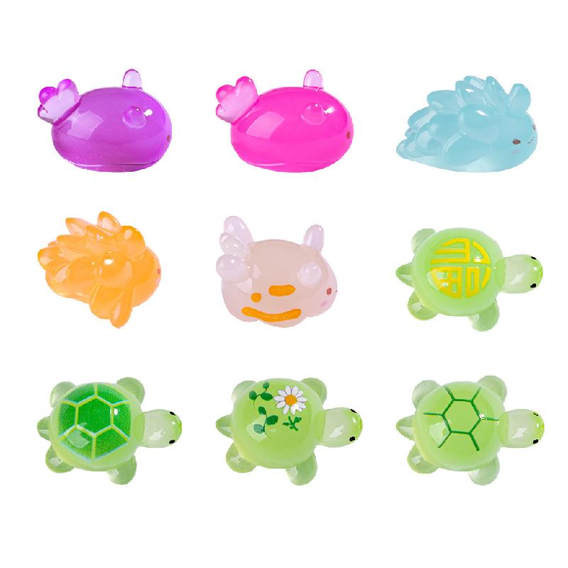 Tiểu cảnh rùa và hải thỏ phát sáng DIY, phụ kiện tiểu cảnh mini biển san hô cute (ZC-899)