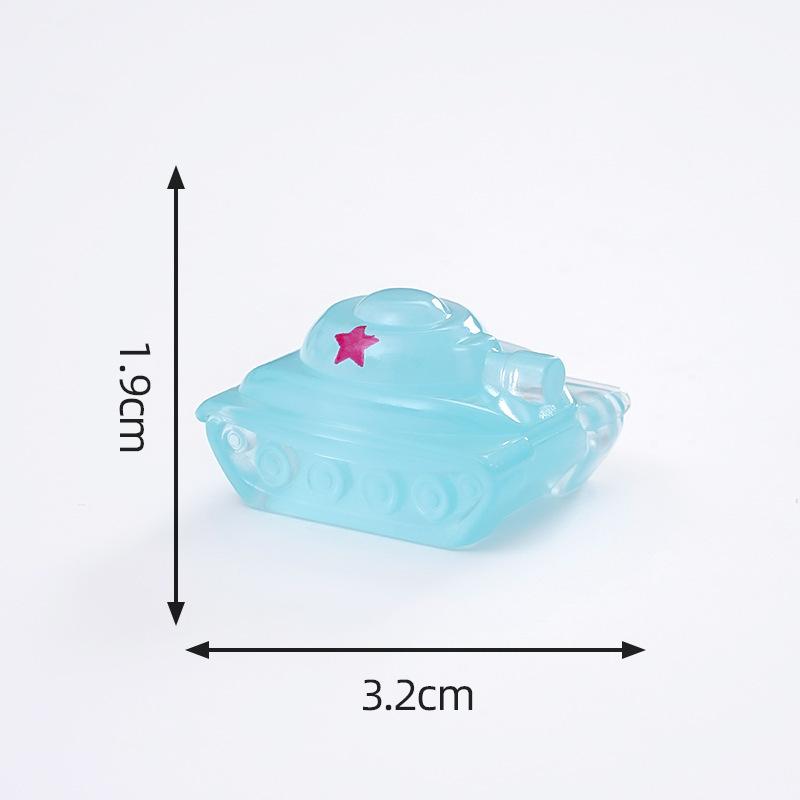 Tiểu cảnh xe tăng phát sáng DIY, phụ kiện tiểu cảnh mini resin treo bàn micro landscape (ZC-1397)