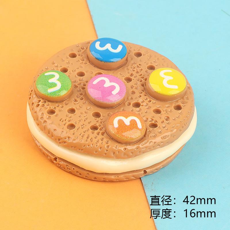 仿真食玩趣味M豆夹心饼干奶油胶diy手机壳发夹头饰鞋扣吊坠挂件批