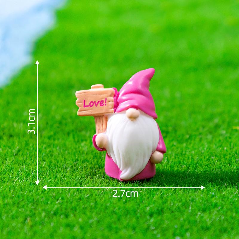 跨境微景观创意蓝色举牌小矮人萌粒盲袋 DIY装饰品配件迷你小摆件