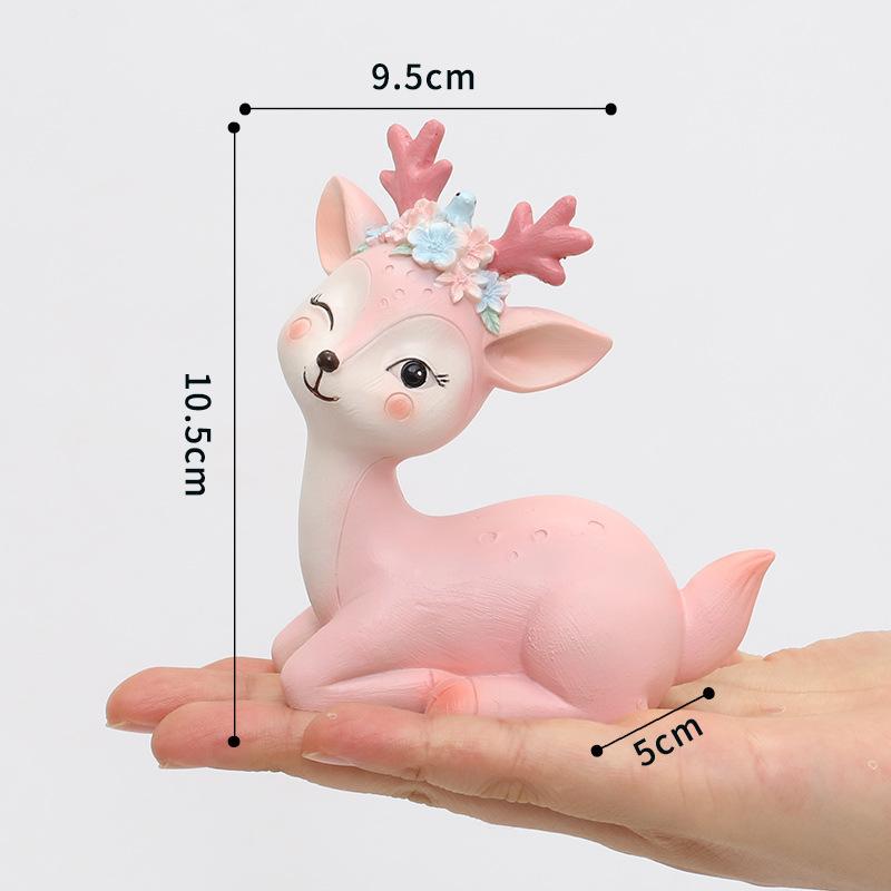 Chậu Cây Resin Tượng hươu resin phong cách Zakka, cặp hươu may mắn, đồ trang trí nhà và quà tặng (RG-261)