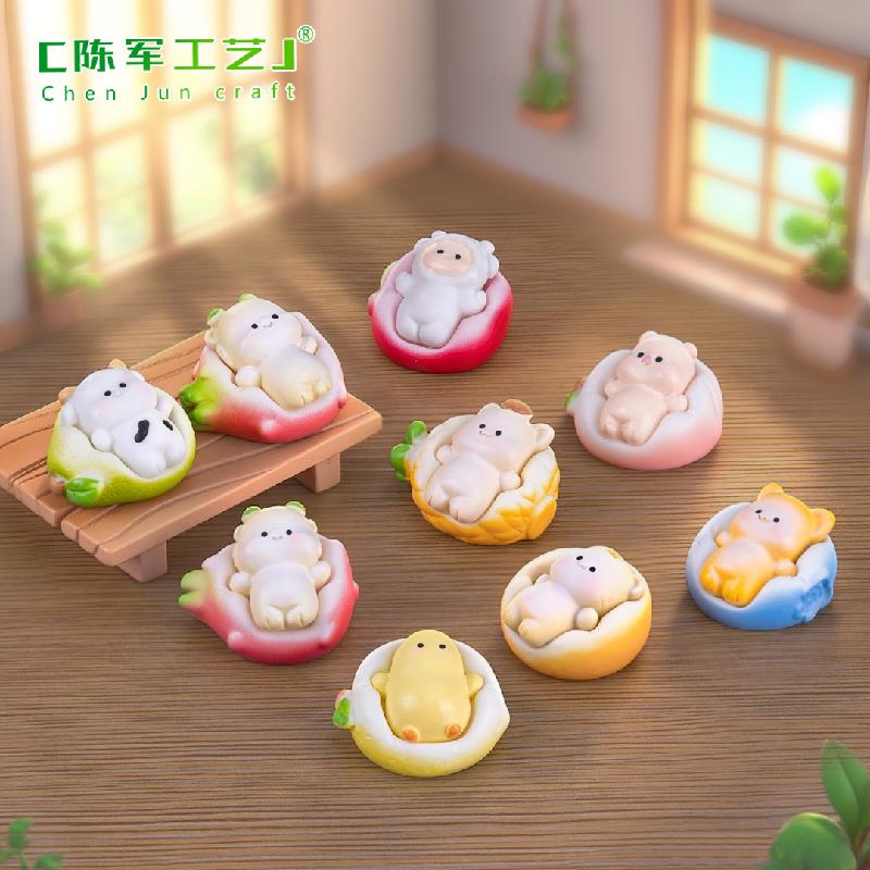 Phụ Kiện Tiểu Cảnh 微景观创意躺平十二生肖沙发萌粒公仔 DIY装饰品挂配件迷你小摆件