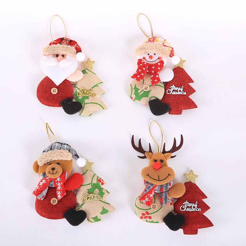 Trang Trí Noel Bộ trang trí Giáng Sinh mới: Đồ trang trí cây thông, món đồ vải, ông già Noel ôm cây, phụ kiện khách sạn.