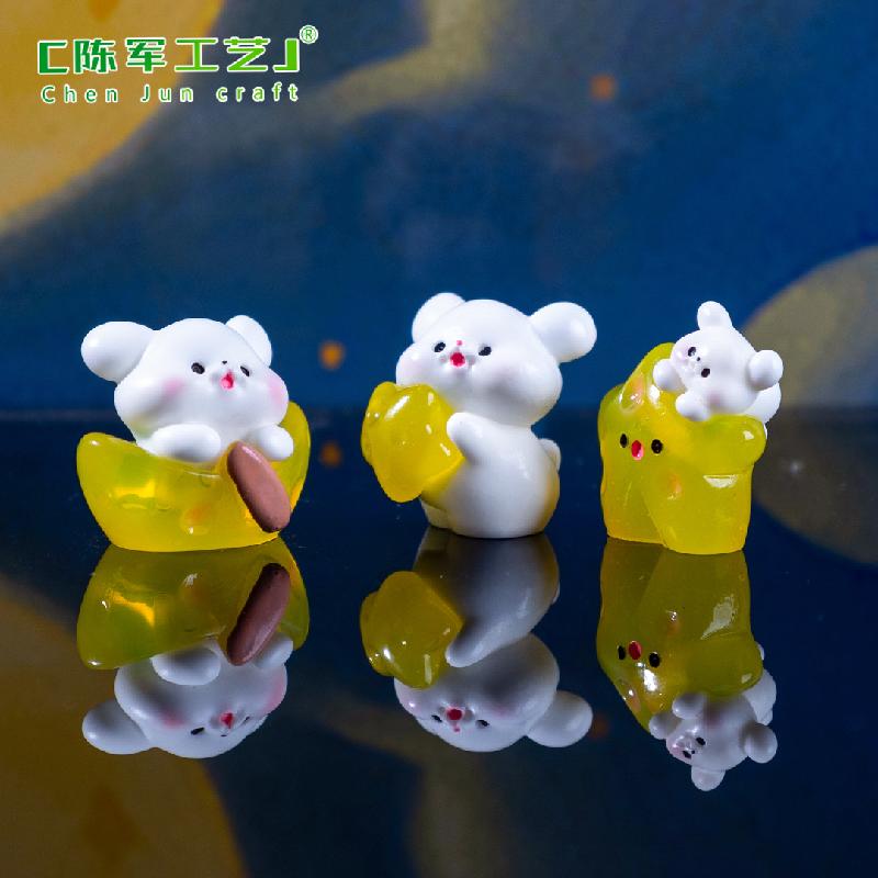 Phụ Kiện Tiểu Cảnh 微景观创意太空星月小狗萌粒公仔 DIY装饰品挂配件迷你桌面小摆件