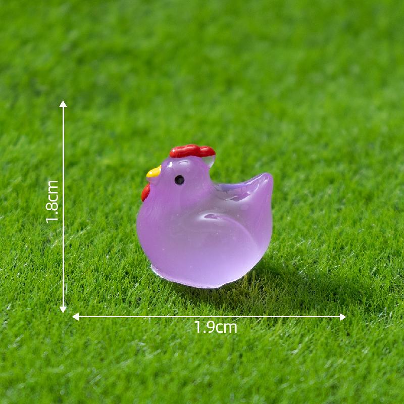 Tiểu cảnh gà con phát sáng DIY, phụ kiện tiểu cảnh mini garden resin treo bàn đáng yêu (ZC-1410)