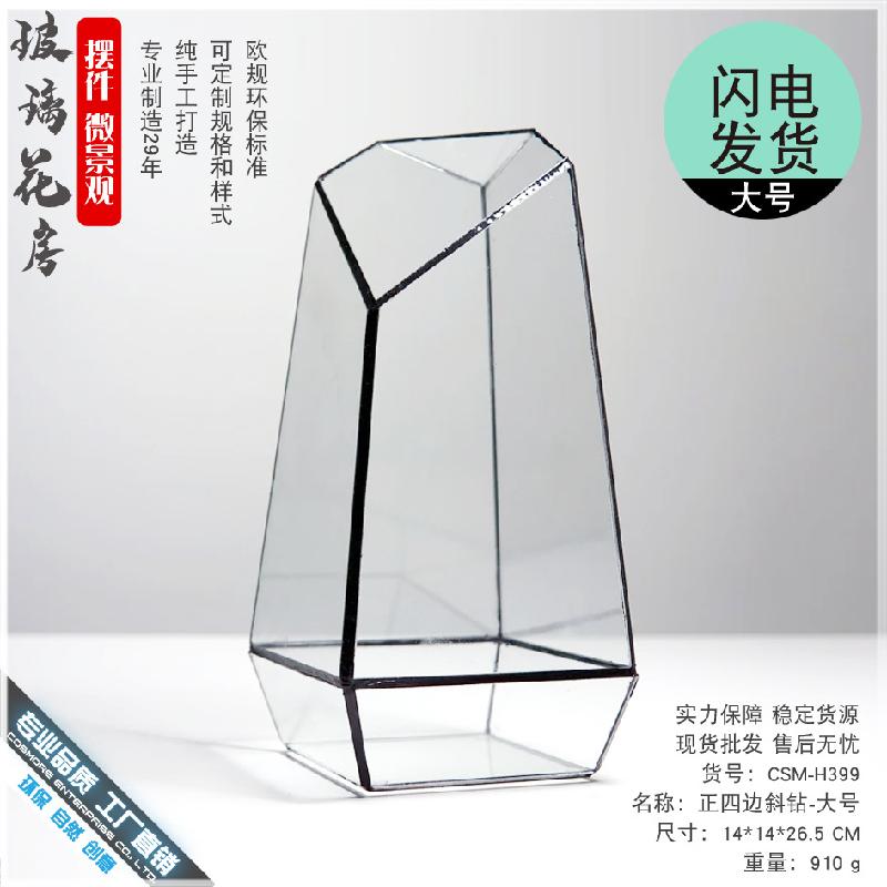 Chậu Đa Giác DG-2 Hộp kính cảnh quan nhỏ, bình hoa sinh mãi sáng tạo Chai thủy tinh thời trang trong suốt của nhà sản xuất bán sỉ