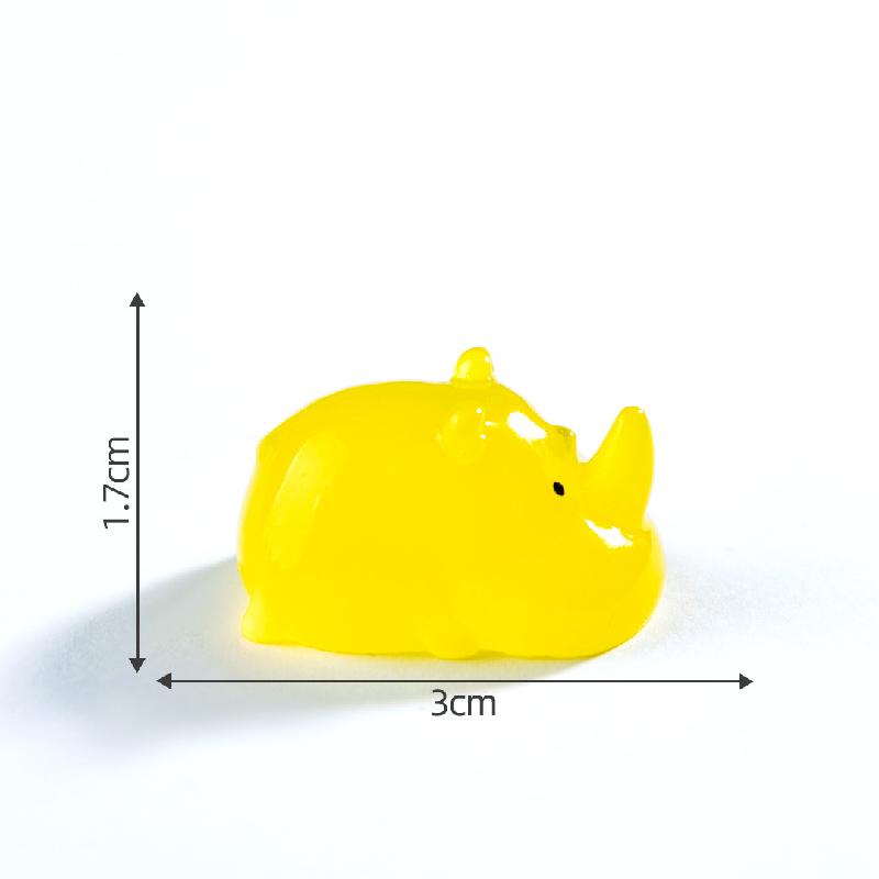 Tiểu cảnh tê giác phát sáng DIY, phụ kiện tiểu cảnh mini resin garden treo bàn đáng yêu cute (ZC-1451)