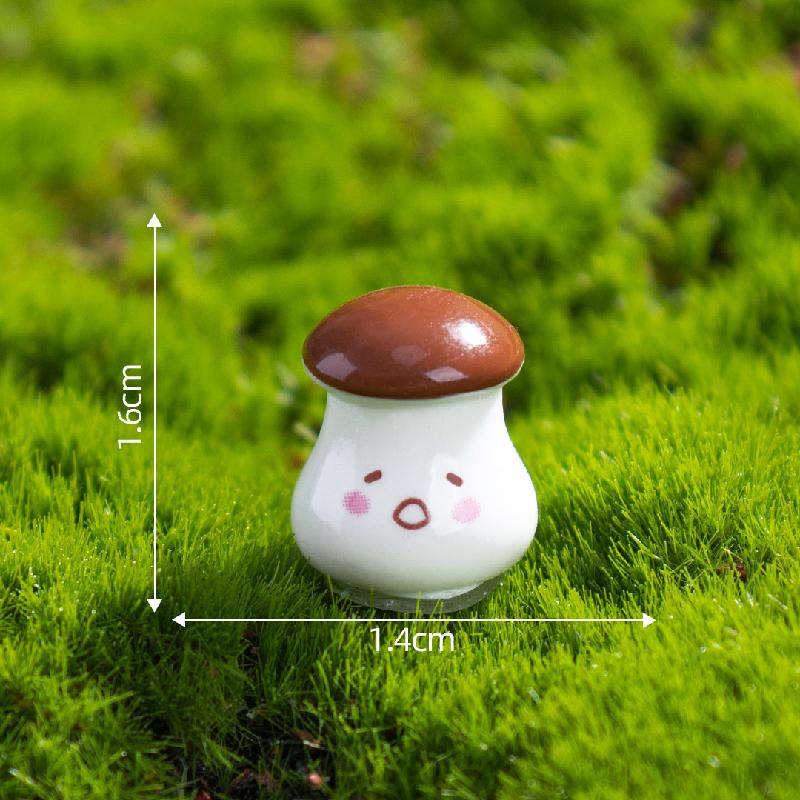Tiểu cảnh nấm nghiêng đáng yêu, rêu, búp bê DIY, phụ kiện bàn tiểu cảnh mini sáng tạo (ZC-402)