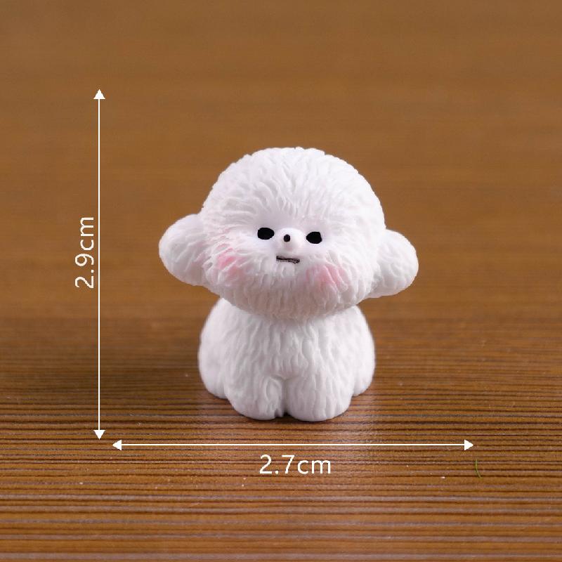 Tiểu cảnh cún trắng dễ thương, búp bê DIY, phụ kiện bàn mini tiểu cảnh đáng yêu (ZC-155)