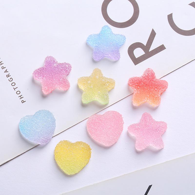 五角星爱心奶油胶手机壳软胶饰品配件diy材料包手工自制水晶滴胶