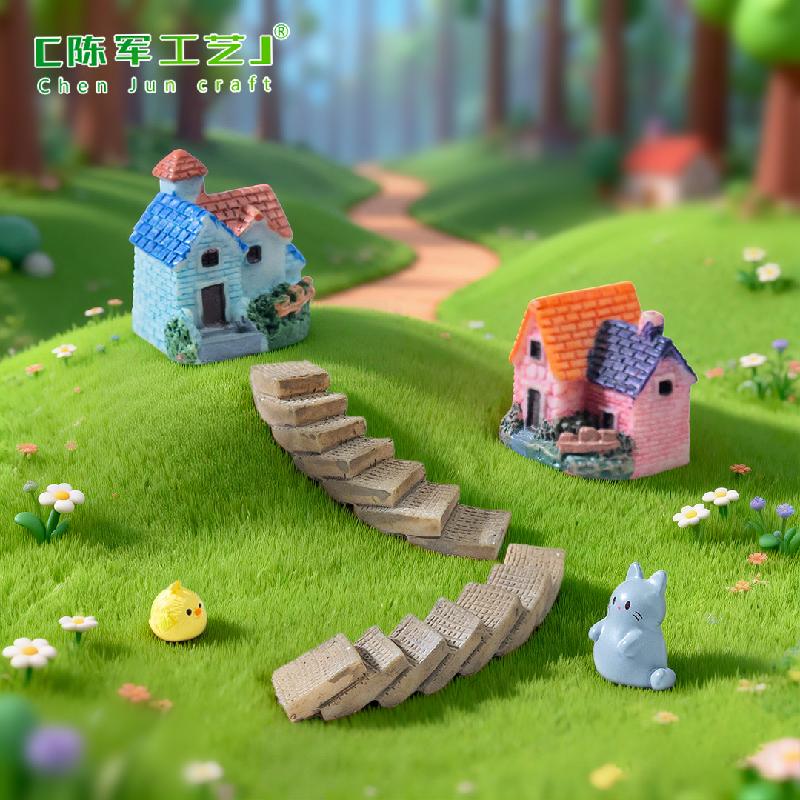 Phụ Kiện Tiểu Cảnh Cầu thang uốn cong resin tiểu cảnh DIY phong cách Zakka (ZC-697)