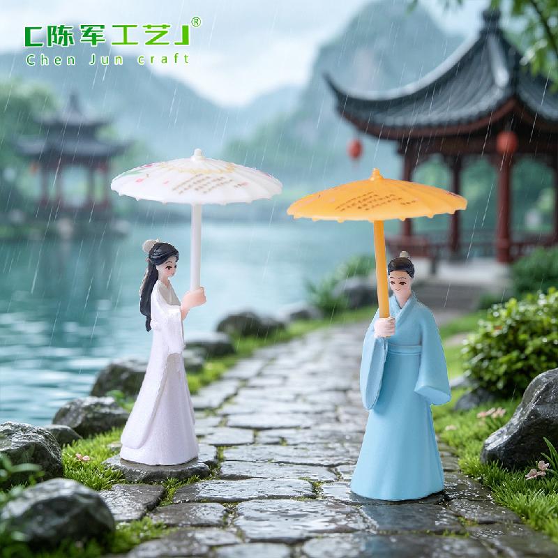 Phụ Kiện Tiểu Cảnh Cặp Đôi Che Ô Cổ Trang Mini (PK-161)