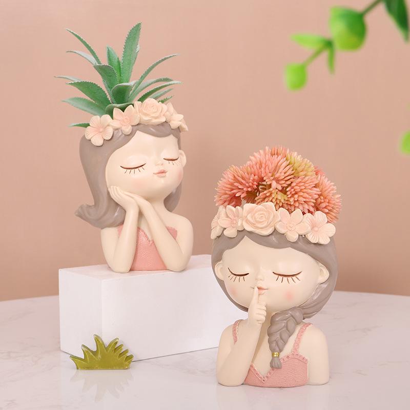 Chậu Cây Resin Chậu cây mọng nước nàng tiên resin, chậu mini trang trí ban công, tiểu cảnh bàn làm việc (RG-9)