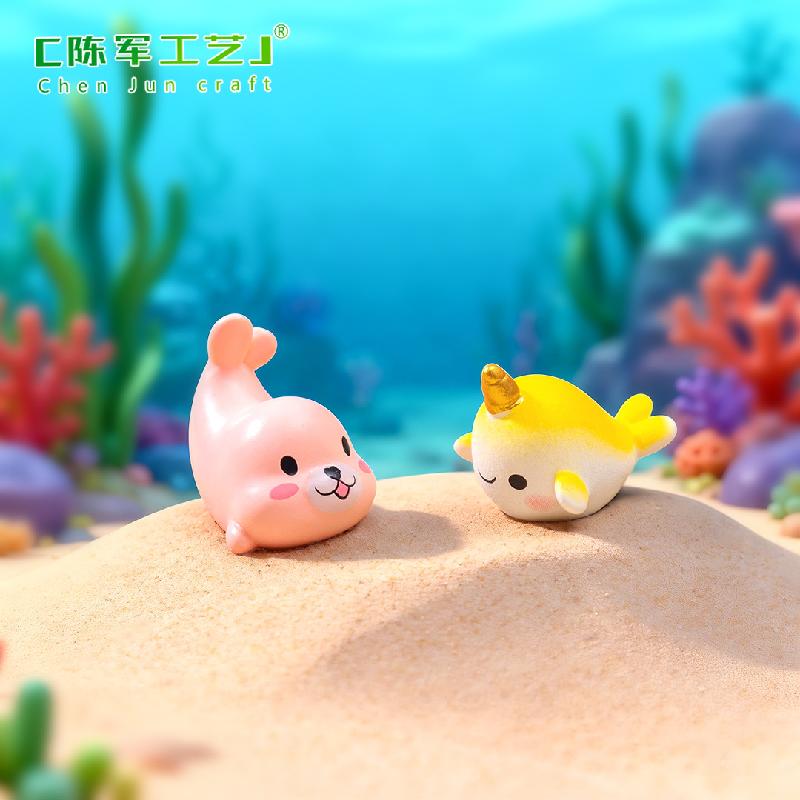 Phụ Kiện Tiểu Cảnh Tiểu cảnh hải cẩu và kỳ lân biển mini trang trí bể cá (ZC-894)