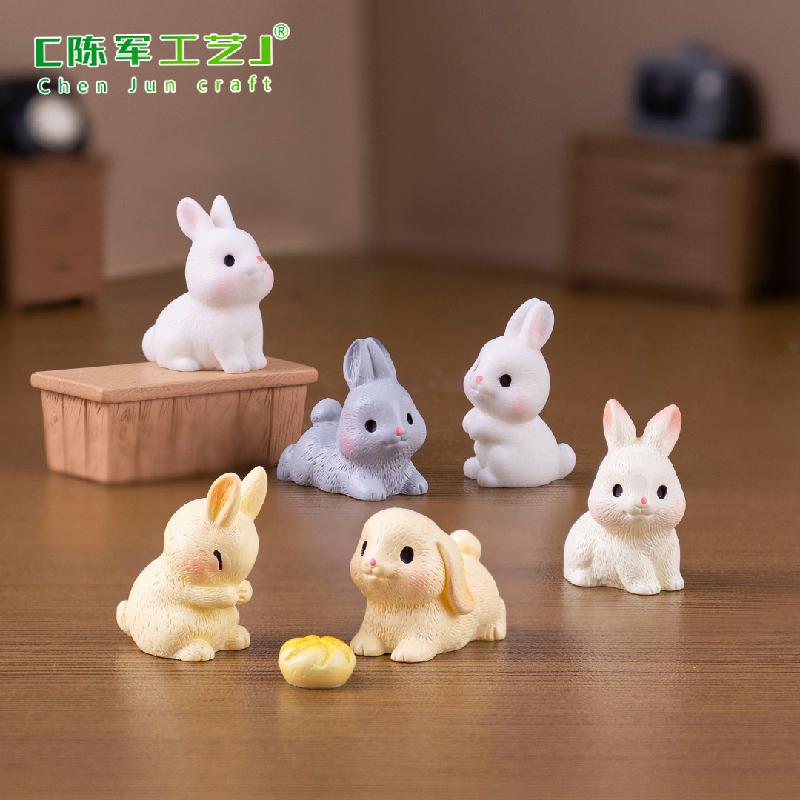 Phụ Kiện Tiểu Cảnh 微景观创意可爱小兔子公仔娃娃屋 DIY装饰品挂配件迷你微缩小摆件