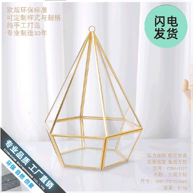 Chậu Đa Giác Nhà kính hình học hoa khô, hoa bất tử decor (DG-129)