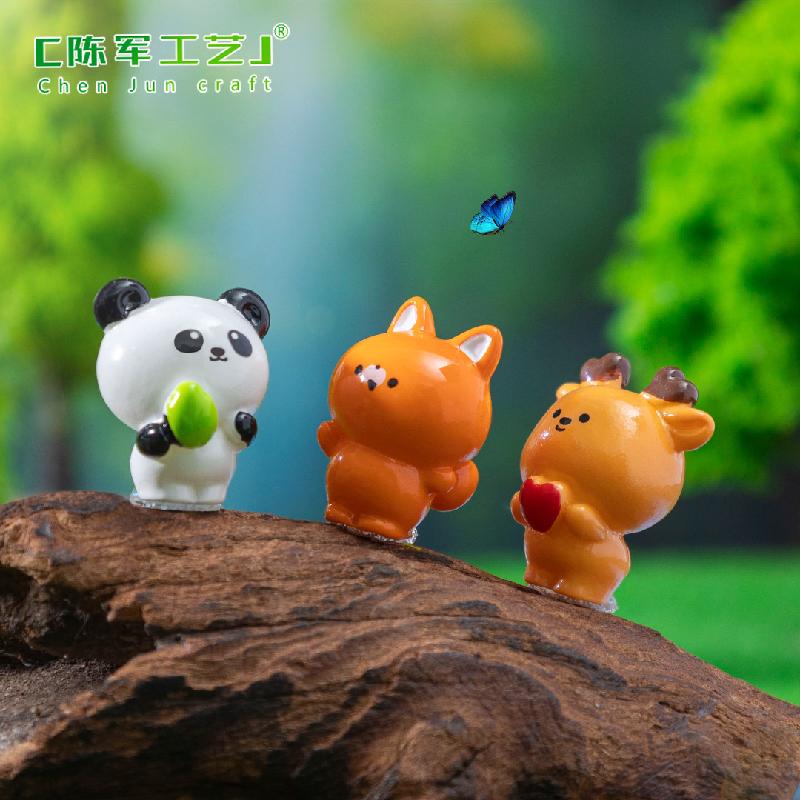 Phụ Kiện Tiểu Cảnh 微景观创意可爱小动物园艺造景 DIY装饰品配件迷你车载桌面小摆件