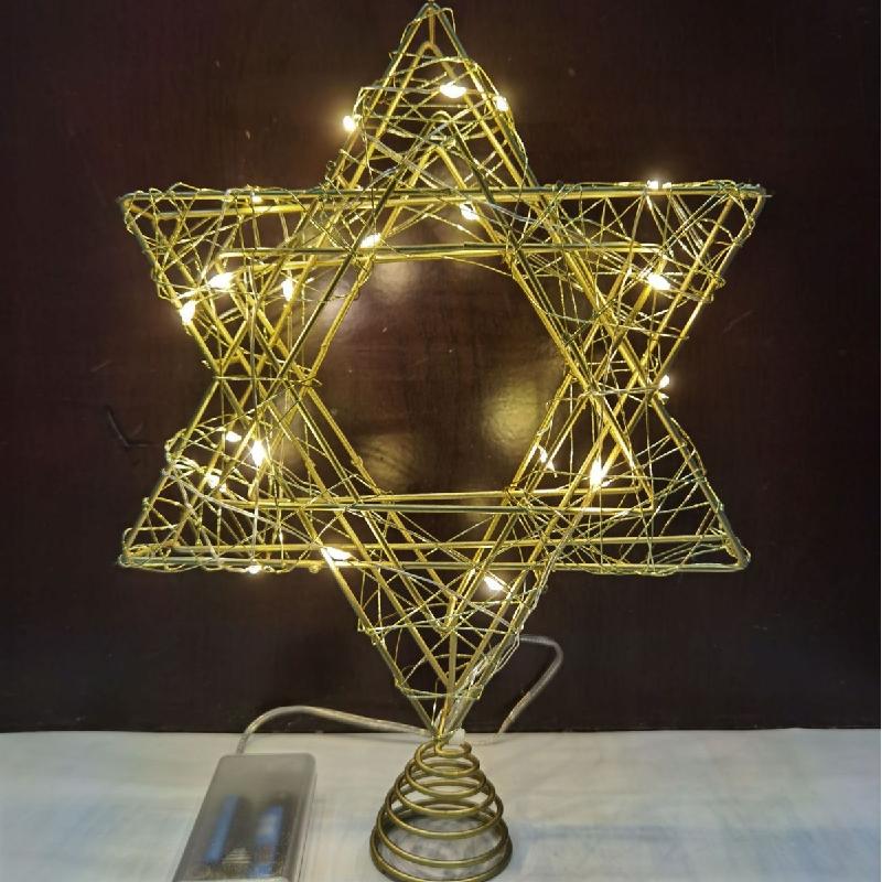 Trang Trí Noel Ngôi sao cây thông Giáng Sinh 2024 - ngôi sao 5 cánh bằng sắt, rắc kim tuyến, hàng chính hãng từ nhà sản xuất, lý tưởng để trang trí cây thông.