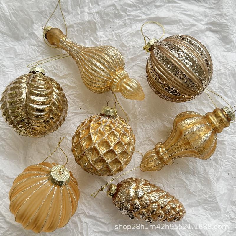 Trang Trí Noel Đồ trang trí Giáng Sinh Peacetime, bóng thủy tinh treo cây thông Noel, phụ kiện trang trí Noel sáng tạo, sang trọng