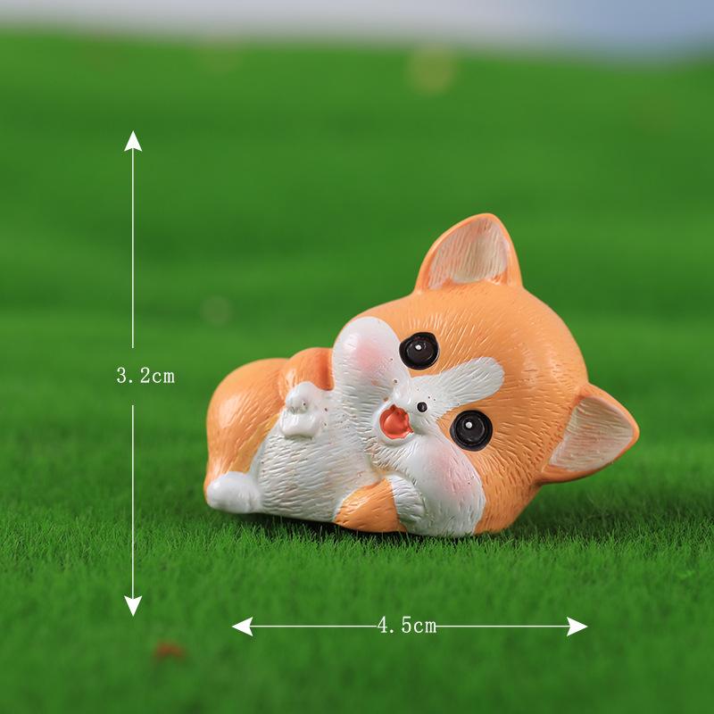 Tiểu cảnh chó Corgi đáng yêu resin trang trí chậu cây (ZC-668)