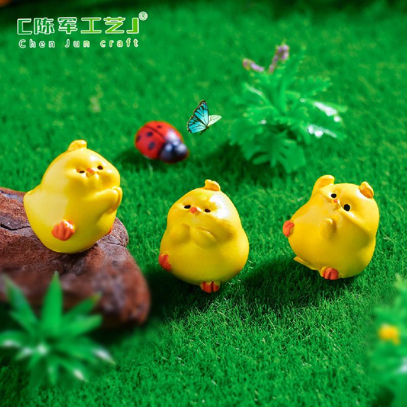 Phụ Kiện Tiểu Cảnh 苔藓微景观创意小鸡仔萌粒园艺造景 DIY装饰品配件迷你桌面小摆件