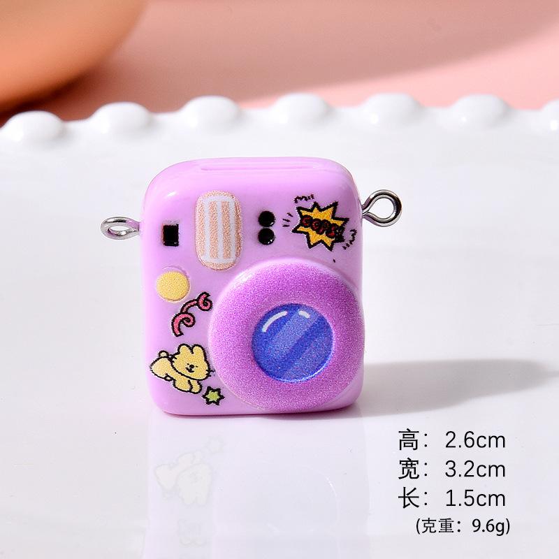 Máy ảnh động vật macaron resin, phụ kiện DIY, mô hình mini (NX-610)
