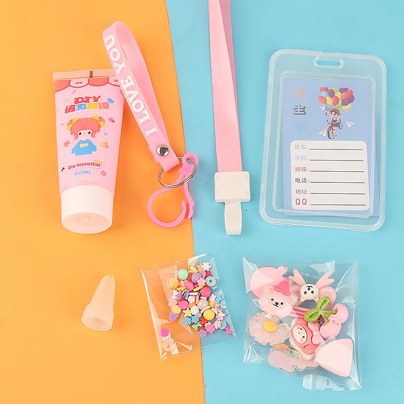 Charm LaBuBu 可爱学生diy卡套 奶油胶材料包 手工制作diy饰品树脂配件套装