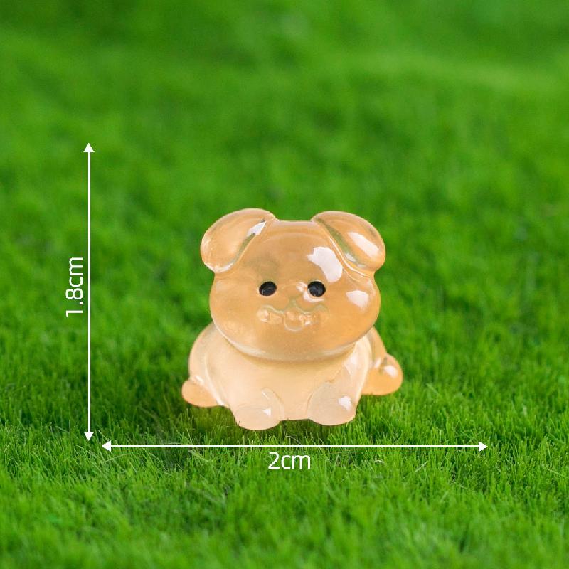 Tiểu cảnh chó Pug phát sáng DIY, phụ kiện tiểu cảnh mini bàn treo garden cute (ZC-1100)