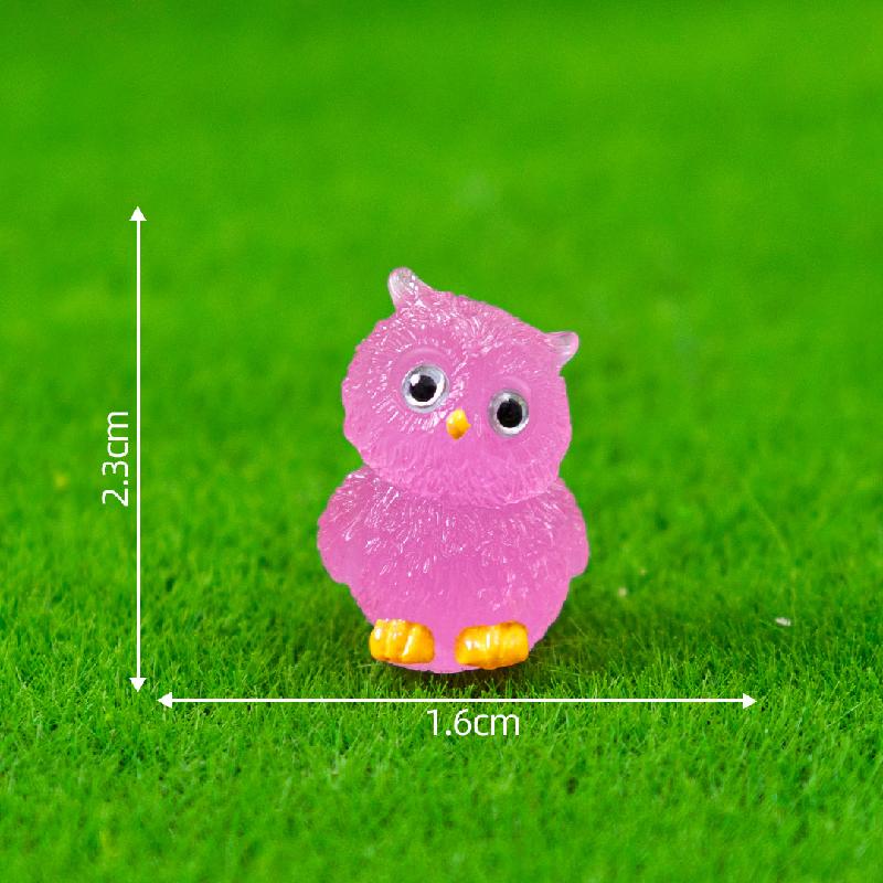Tiểu cảnh cú mèo phát sáng DIY, phụ kiện tiểu cảnh mini garden cute, resin (ZC-1109)