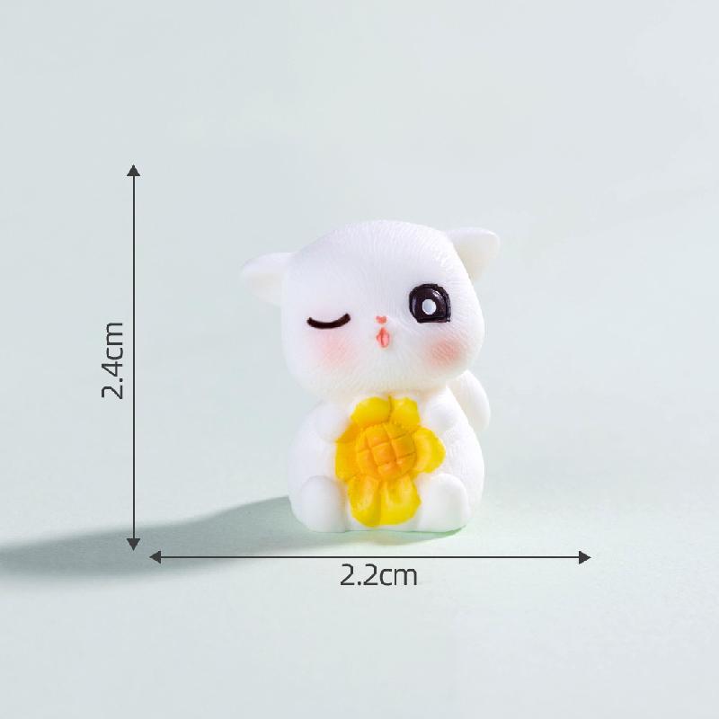 Tiểu cảnh hướng dương và mèo DIY, phụ kiện tiểu cảnh mini bàn thu nhỏ đáng yêu (ZC-1043)