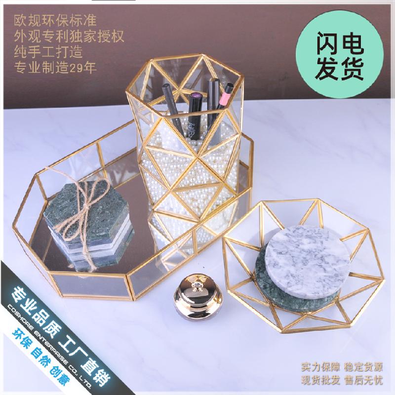 Chậu Đa Giác Khay kính lục giác trang trí, hộp đựng trang sức (DG-67)