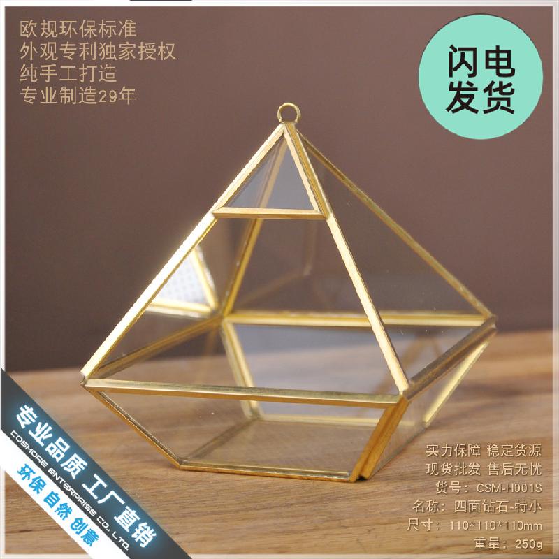 Chậu Đa Giác Nhà kính kim cương mini, hộp hoa bất tử (DG-120)