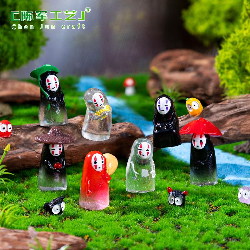 Phụ Kiện Tiểu Cảnh 跨境新品微景观创意雨天小孩儿公仔万圣节 DIY装饰配件迷你小摆件