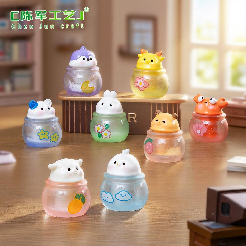 Phụ Kiện Tiểu Cảnh 微景观创意小小兔子动物冰杯仿真食玩 DIY装饰配件迷你桌面小摆件