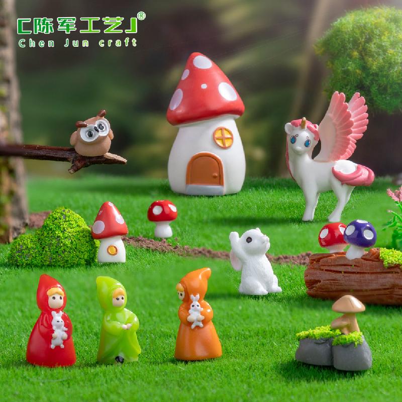 Phụ Kiện Tiểu Cảnh 跨境外贸微景观创意独角兽精灵园艺造景 DIY装饰品配件迷你小摆件