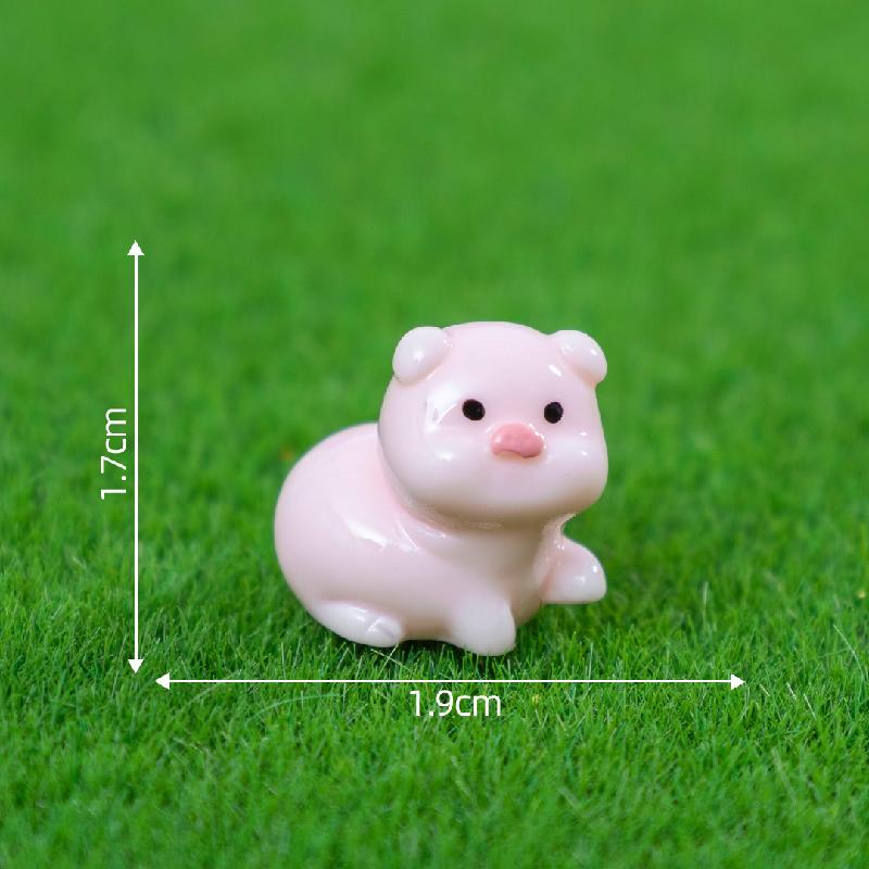 微景观可爱夜光胖墩墩小猪萌粒公仔DIY 装饰品配件迷你桌面小摆件