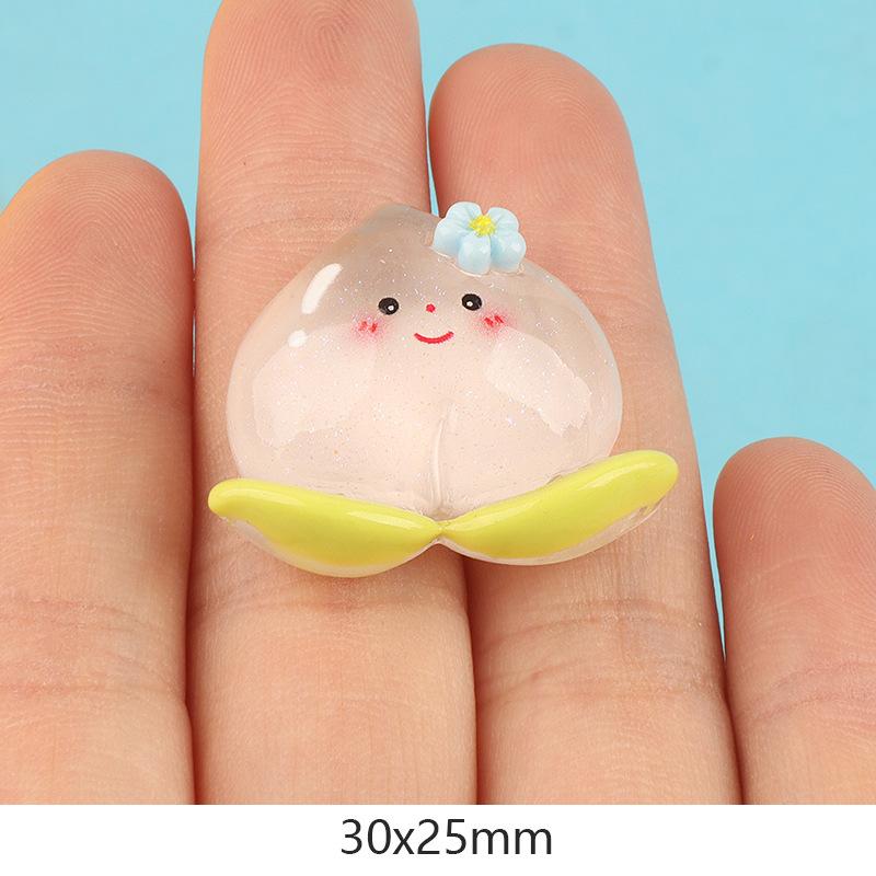 夜光透明闪粉水果DIY树脂饰品配件 凉鞋洞洞鞋扣贴片材料