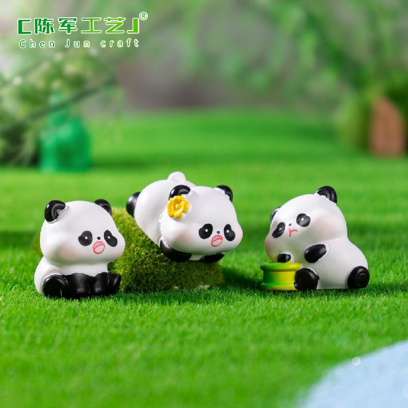 Phụ Kiện Tiểu Cảnh 微景观创意可爱熊猫公仔园艺造景 DIY装饰品挂配件迷你桌面小摆件