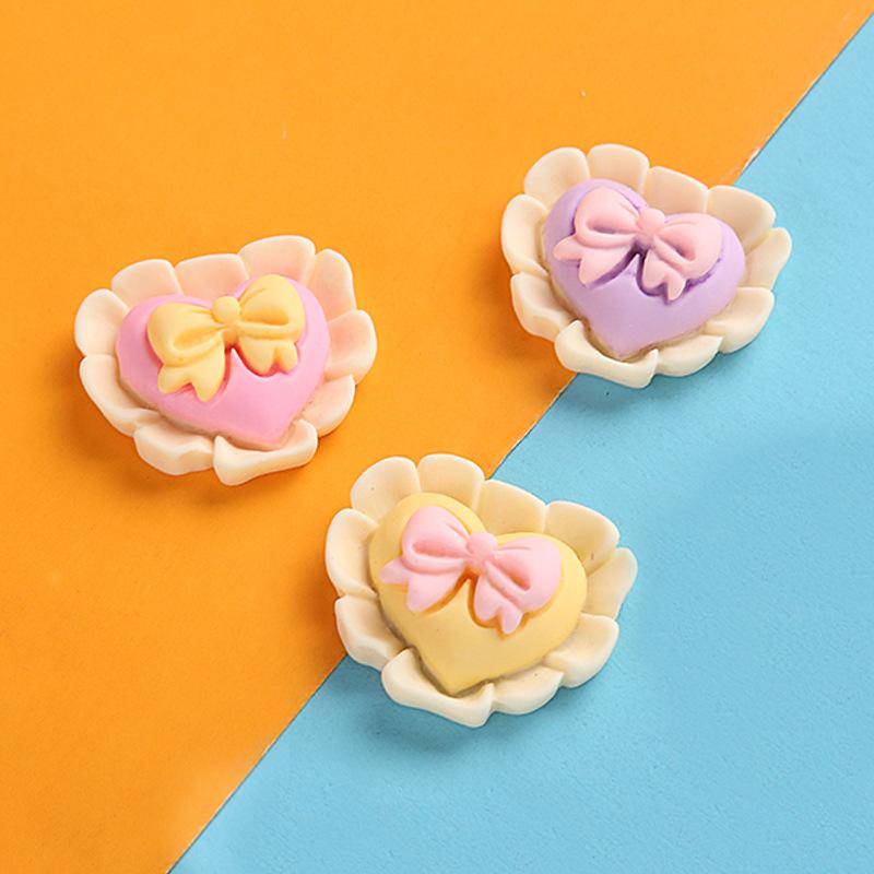 Charm nơ trái tim DIY trang trí vỏ điện thoại (FF-485)